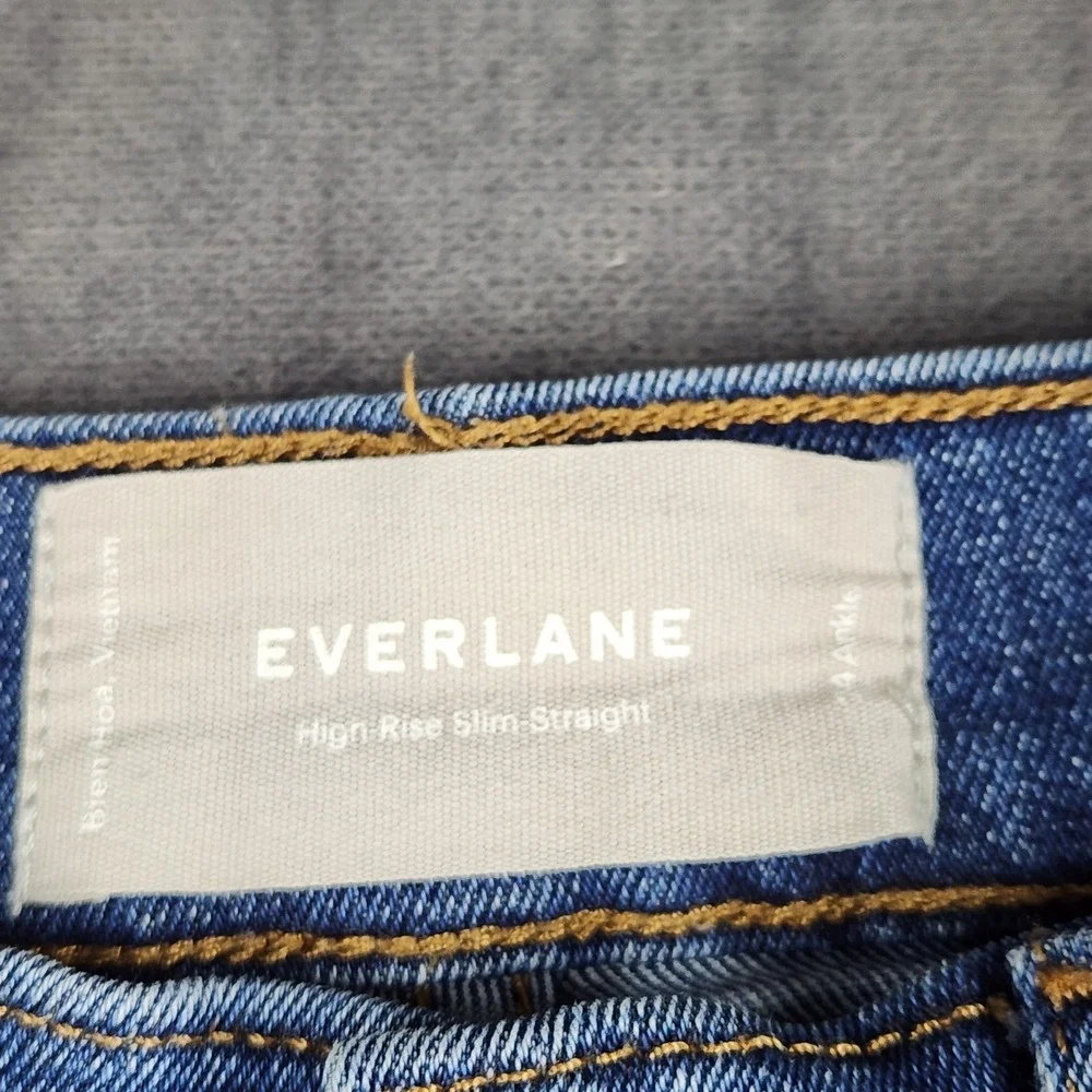 Everlane Jeans Womens Size 24 Ankle High Rise Slim Straight Cigarette Button Fly